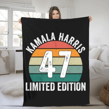 Discover Kamala Harris 47 Limited Edition Vintage Sunset Fleece Blankets