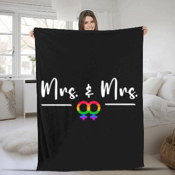 Discover Gay Lesbian LGBT Wedding for Mr and Mrs Honeymoon Fleece Blankets