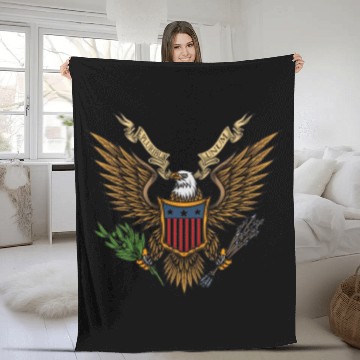 Discover The bald eagle is a significant symbol in the Unit Fleece Blankets