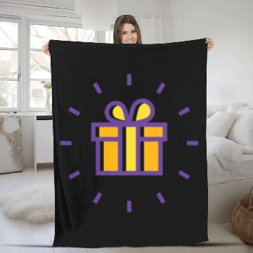 Discover AA line icon of a gift box typically features a si Fleece Blankets