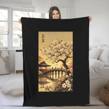 Discover Japan church flowers Tokyo design Fleece Blankets