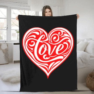 Discover Tribal Love Heart LIKE US ON FACEBOOK # Fleece Blankets