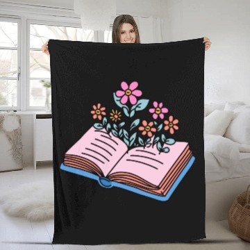 Discover flowers growing from book Fleece Blankets