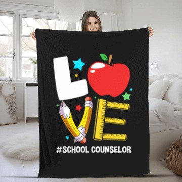 Discover Funny Back To School Love School Counselor Fleece Blankets