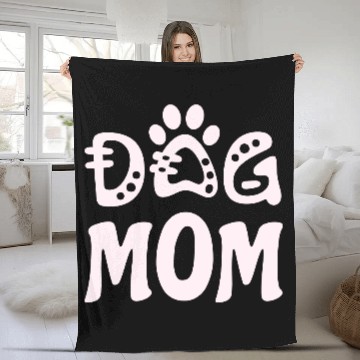 Discover Dog Mom Fleece Blankets