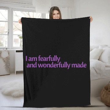 Discover I am fearfully and wonderfully made affirmation Fleece Blankets
