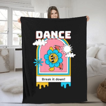 Discover A cartoonStyle psychedelic flower Fleece Blankets