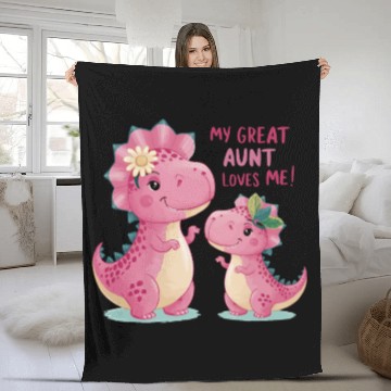Discover Dinosaurs My Great Aunt Loves Me Fleece Blankets
