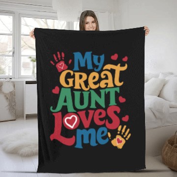 Discover Handprint My Great Aunt Loves Me Fleece Blankets
