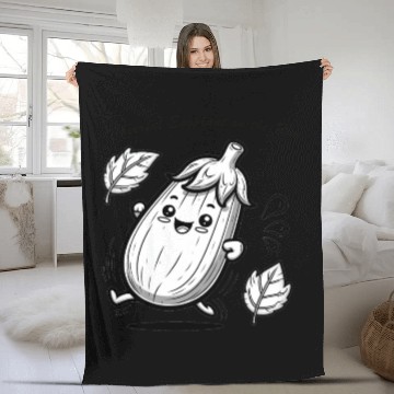 Discover eggplant on the run Fleece Blankets