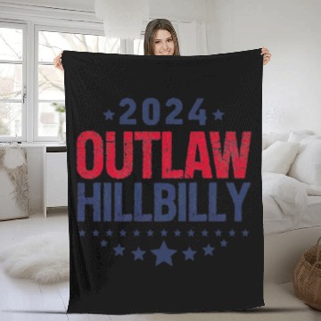 Discover Trump Vance 2024 Outlaw Hillbilly US Flag Fleece Blankets