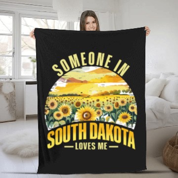 Discover Someone In South Dakota Loves Me Fleece Blankets
