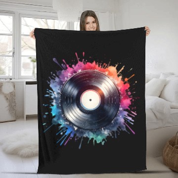 Discover Colorful retro vinyl record Fleece Blankets