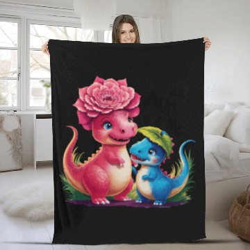 Discover My Great Aunt Loves Me Dinosaur Fleece Blankets