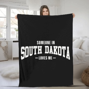 Discover Someone In South Dakota Loves Me Fleece Blankets