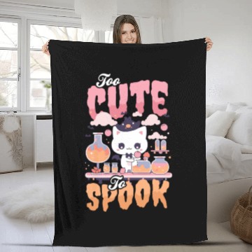 Discover Halloween Chemistry Teacher Too Cute To Spook Cat Fleece Blankets
