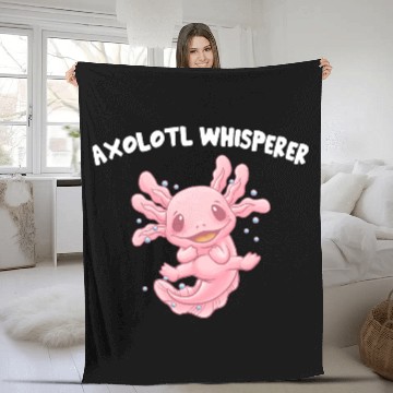 Discover Axolotl Whisperer Salamander Animal Lover Amphibia Fleece Blankets