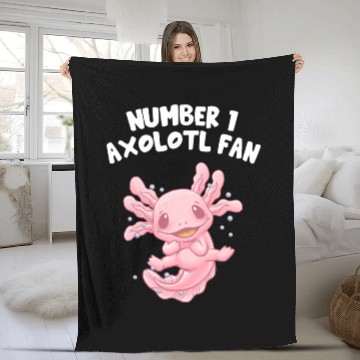 Discover Number One Axolotl Fan Funny Salamander Humor Axol Fleece Blankets