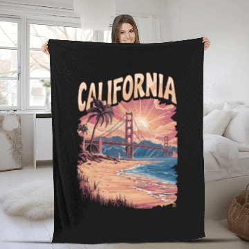 Discover CALIFORNIA GOLDEN GATE BRIDGE BAY AREA Fleece Blankets