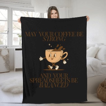Discover Coffee and Balanced Spreadsheets - Funny Office Fleece Blankets