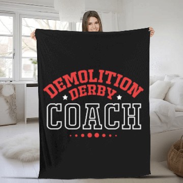 Discover Demolition Derby Race Car Demo Derby Coach Fleece Blankets
