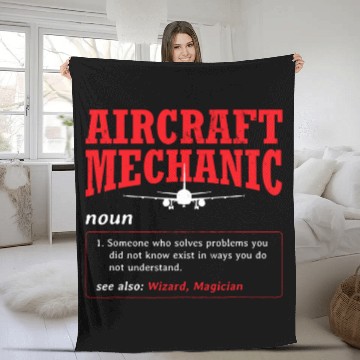 Discover Aircraft Mechanic Definition Airplane Aircraft Fleece Blankets