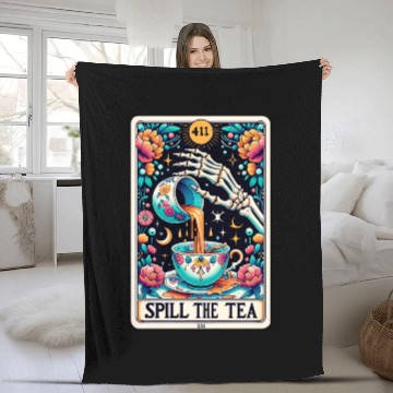 Discover Spill The Tea Tarot Card Fleece Blankets