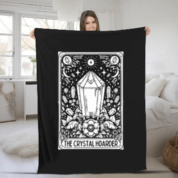 Discover Crystal Hoarder Tarot Card Fleece Blankets