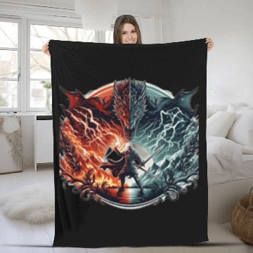 Discover Dragon fighter Fleece Blankets