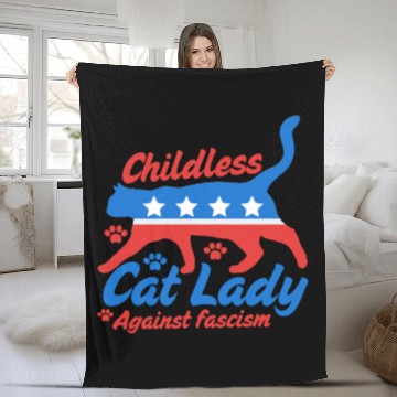 Discover Childless cat Lady 2024 election campaign Fleece Blankets