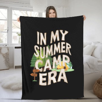 Discover Cute In My Summer Camp Era Groovy Friend Crew Fleece Blankets