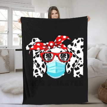 Discover 101 Days Smarter Dalmatian Dog Face Mask 100th Fleece Blankets