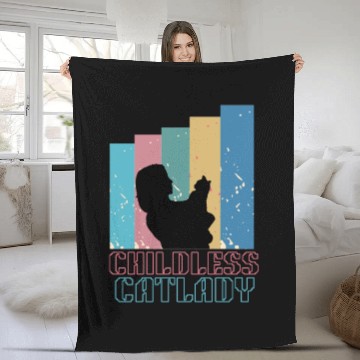 Discover Childless cat lady Fleece Blankets