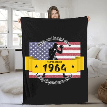 Discover 60th birthday Alive and kickin since 09/1964 Fleece Blankets