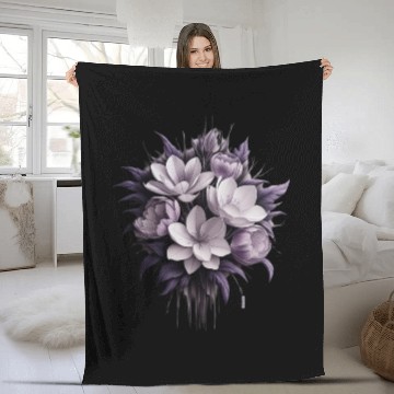 Discover Cute flower purple Fleece Blankets