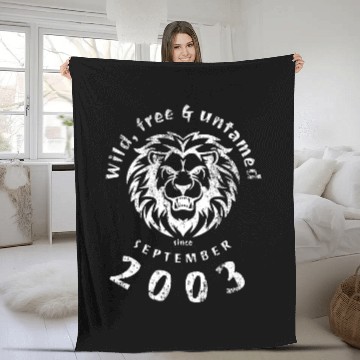 Discover 21st birthday Wild, free & untamed since 09/2003 Fleece Blankets