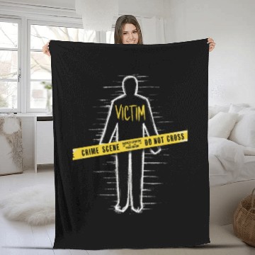 Discover Victim Murder Mystery Dinner Outfit Crime Scene Fleece Blankets