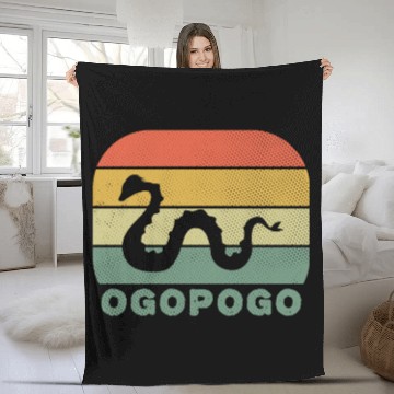Discover Ogopogo Retro Lake Monster Cryptid Fleece Blankets