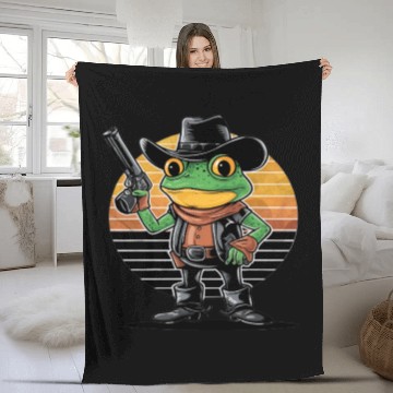 Discover Cowboy Frog Fleece Blankets