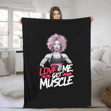 Discover Love me, Get Muscle Fleece Blankets