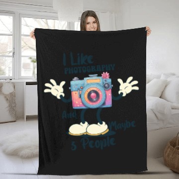 Discover I Like Photography and Maybe 3 People Funny Fleece Blankets