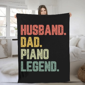 Discover Husband Dad Piano Legend Funny Father Fleece Blankets