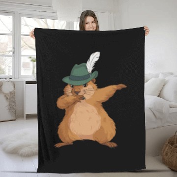 Discover Groundhog Marmot for a Marmot lover groundhog fan Fleece Blankets