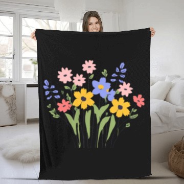 Discover Women Wildflower Summer Flowers Blooming Fleece Blankets