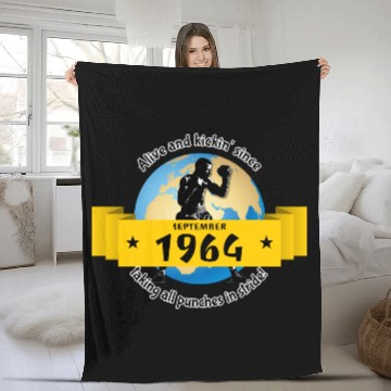 Discover 60th birthday Alive and kickin since 09/1964 Fleece Blankets