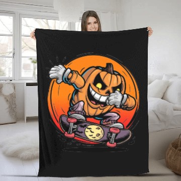 Discover Halloween jack o lantern dabbing Fleece Blankets