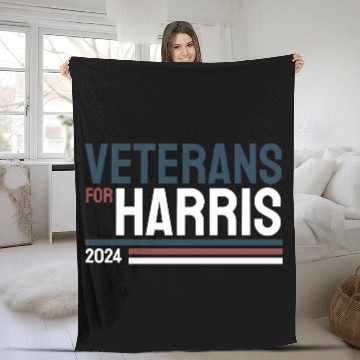 Discover Veterans For Kamala Harris 2024 Election Fleece Blankets
