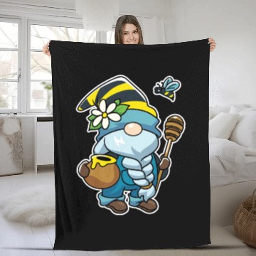 Discover Honey Gnome Bees Beekeeper Fleece Blankets