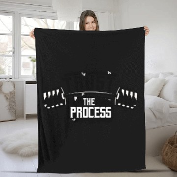 Discover Trust The Process Motivational Quote Gym Fleece Blankets