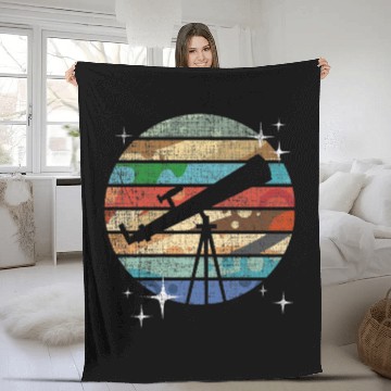 Discover Planets Of Solar System Telescope Astronomy Fleece Blankets